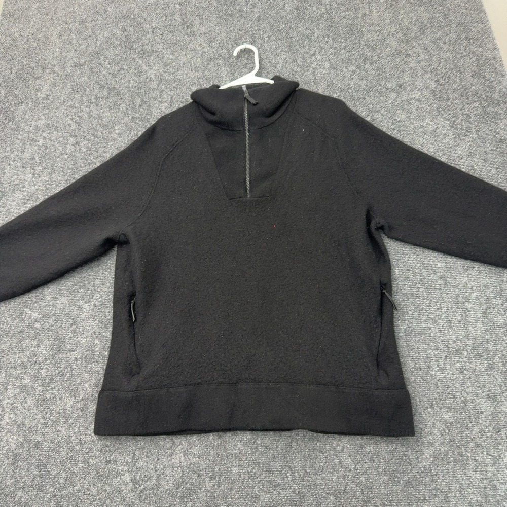 Banana Republic Pullover Mens XXL Black Wool Quarter Zip Mock Neck Gorpcore